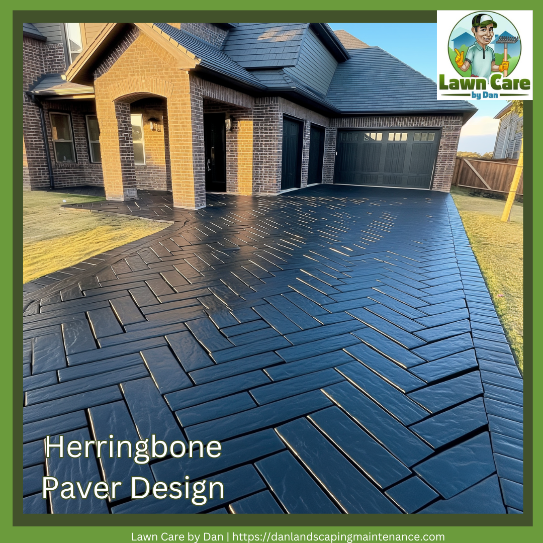 Herringbone Driveway Paver design